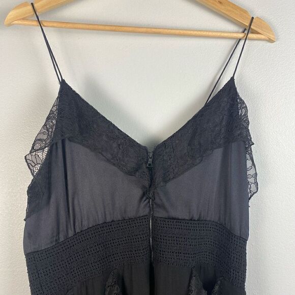 Alice + Olivia Mcguire Ruffle Side Slit Silk Midi Dress - Picture 10 of 16